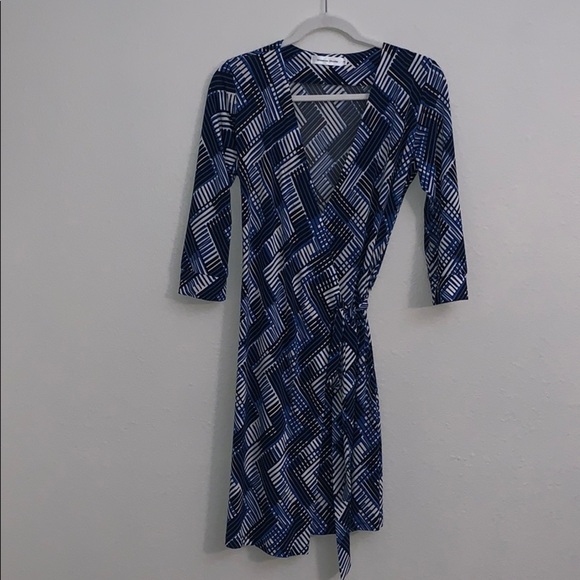 Wrap Around Blue Dress with Slit - Picture 1 of 8